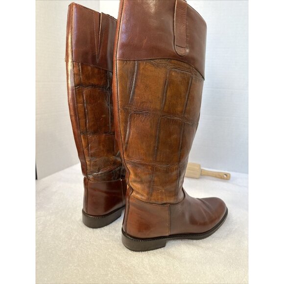 Joan & David Vint. Handmade Italy Genuine Leather Boots Brown  38 US 7.5 - Picture 2 of 7